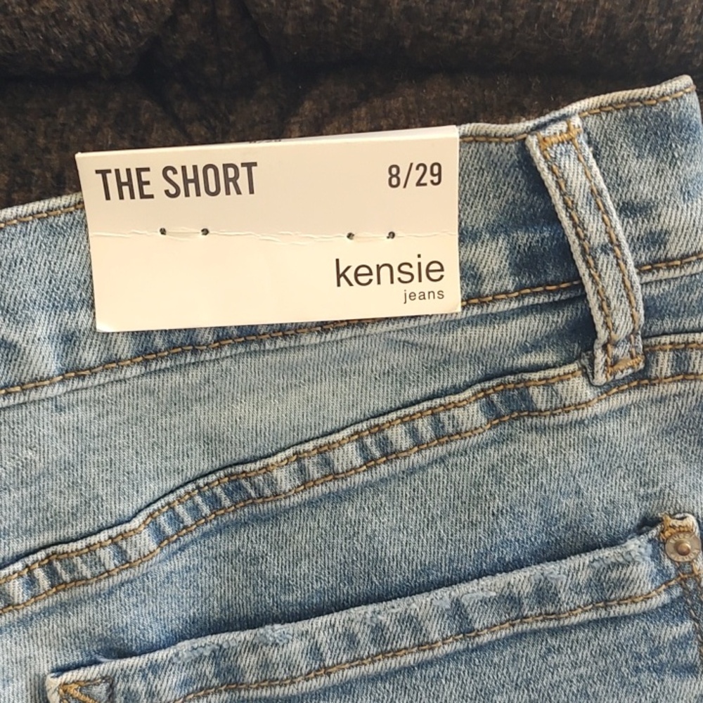 Kensie Light Blue Denim Cutoff Shorts - Picture 6 of 6